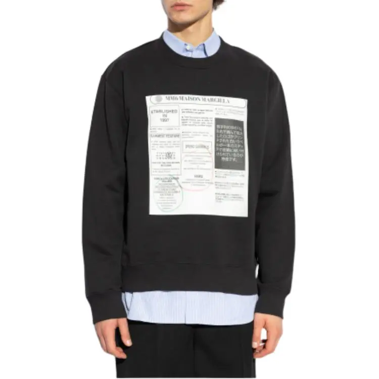 MM6 Maison Margiela Newspaper Print Jersey Sweatshirt-3