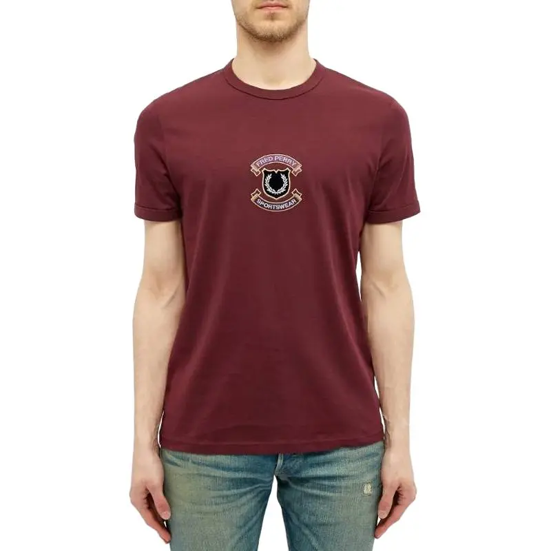 FRED PERRY SS24 T Shirt Men's Burgundy-2