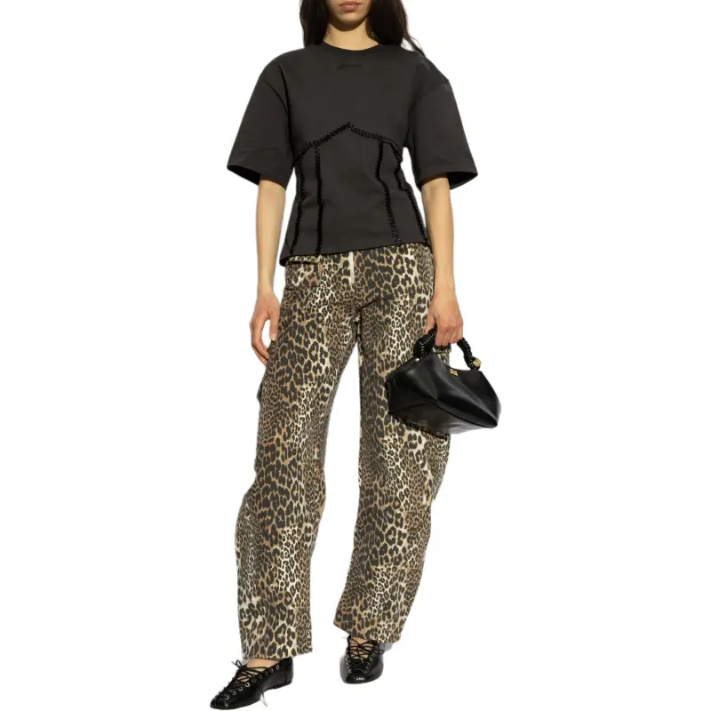 GANNI Leopard print Trousers-1