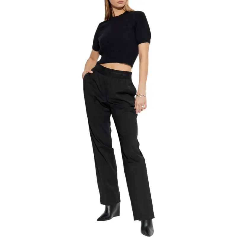 Alexander Wang Logo Embroidered Cropped Top-1