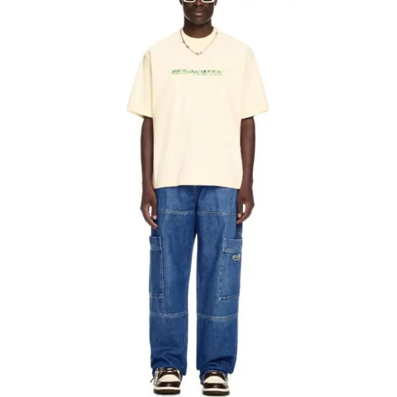 OFF WHITE Irregular Logo Embroidered Jeans-2