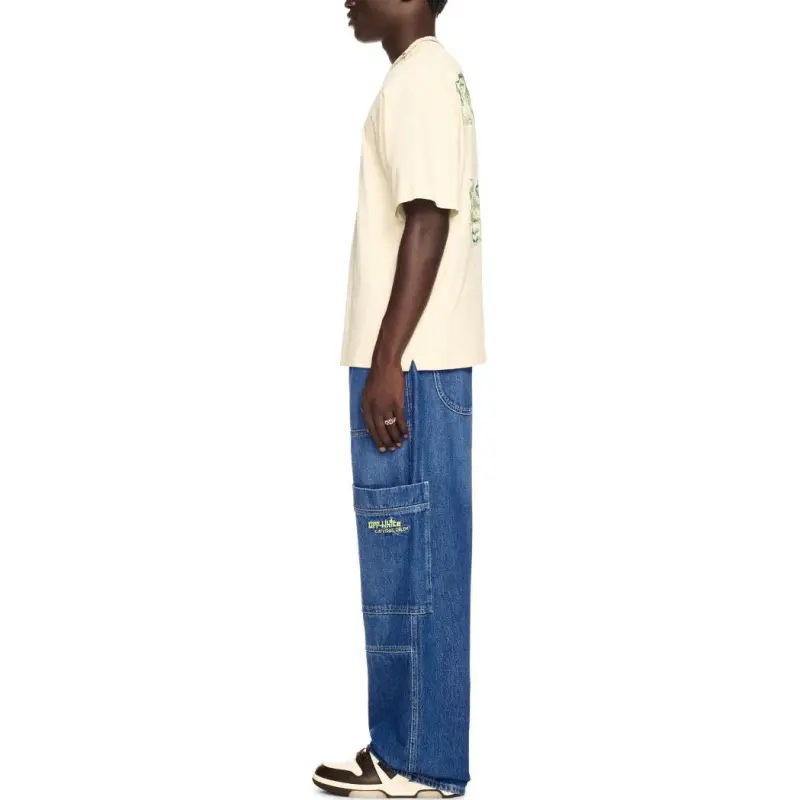 OFF WHITE Irregular Logo Embroidered Jeans-3