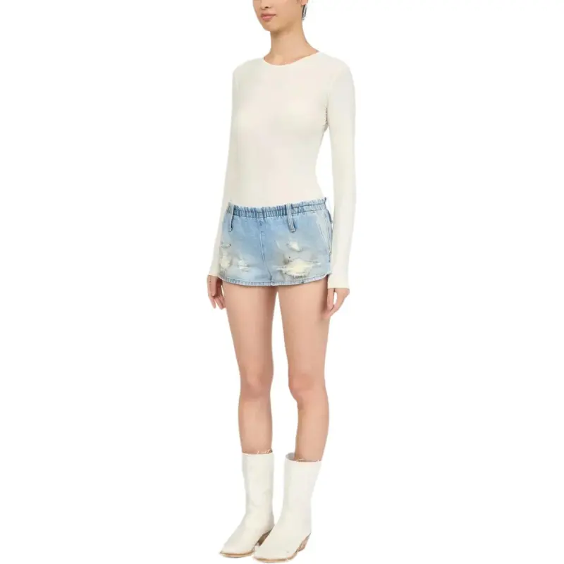 MM6 Denim Shorts Medium Blue-4