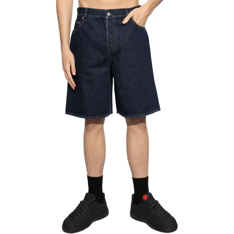 Burberry Logo Patch Denim Bermuda Shorts-3