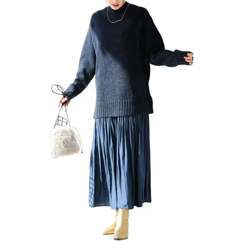 Beams Skirt Set Women's Marine Blue-3