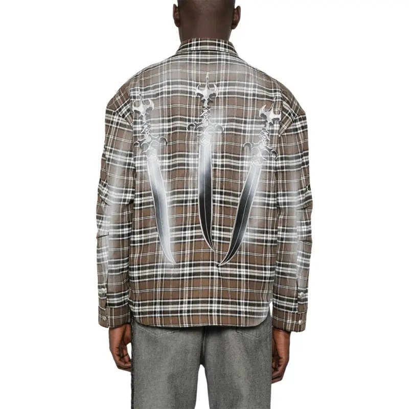 THUG CLUB Arab Sword Flannel Shirt-4