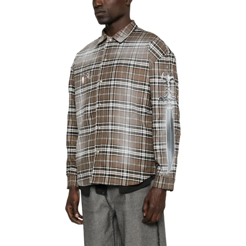THUG CLUB Arab Sword Flannel Shirt-3