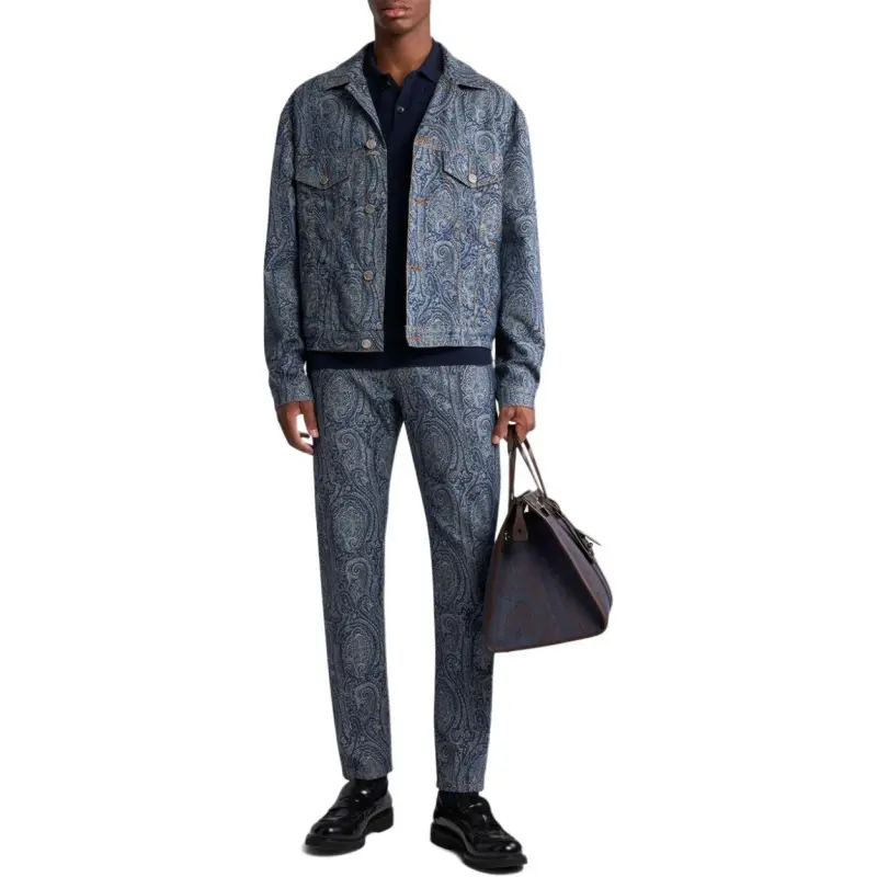 ETRO All Over Paisley Motif Denim Jacket-1