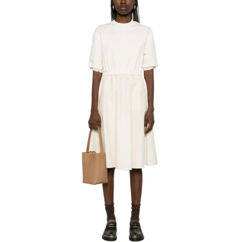 Moncler Short Sleeved Drawstring Midi Dress-3