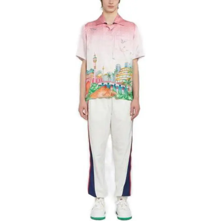 CASABLANCA Logo Patch Straight Leg Side Stripe Track Pants-2