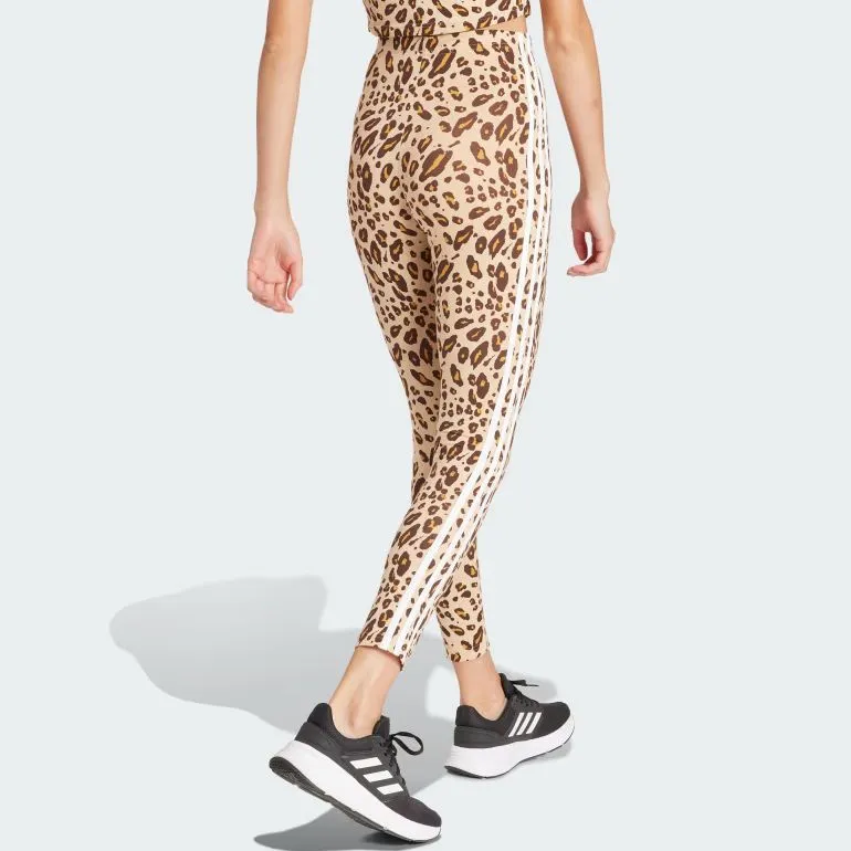 Adidas Ssentials 3-stripes Animal Print Leggings Leggings Women's Brown-1
