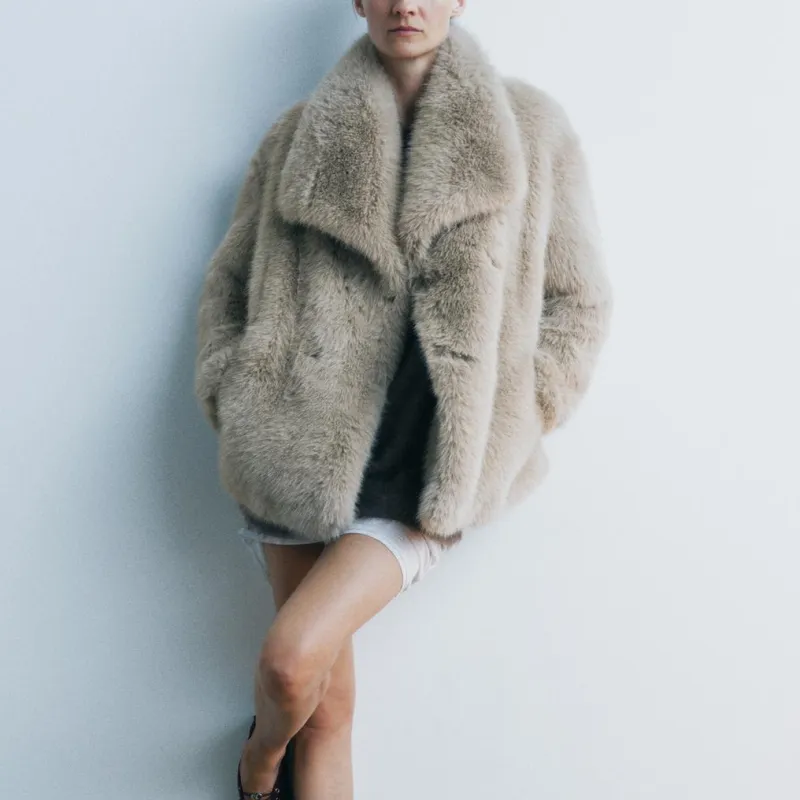 ZARA ZW Series Coats Women's Dark Taupe-2