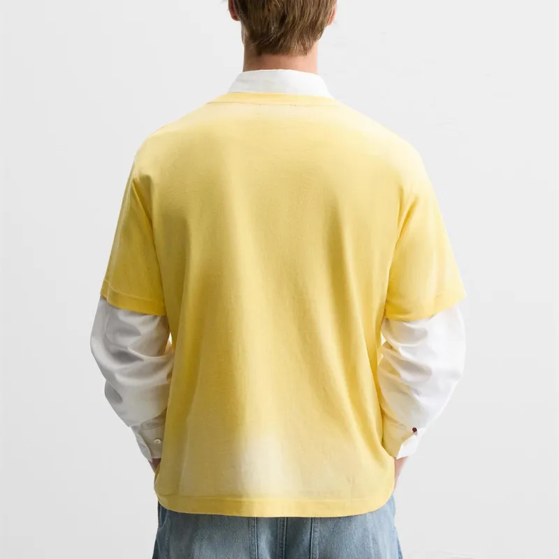 ZARA T Shirts Men Yellow-4