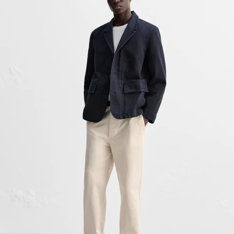 ZARA Business Suit Men's Deep Sea Blue-2