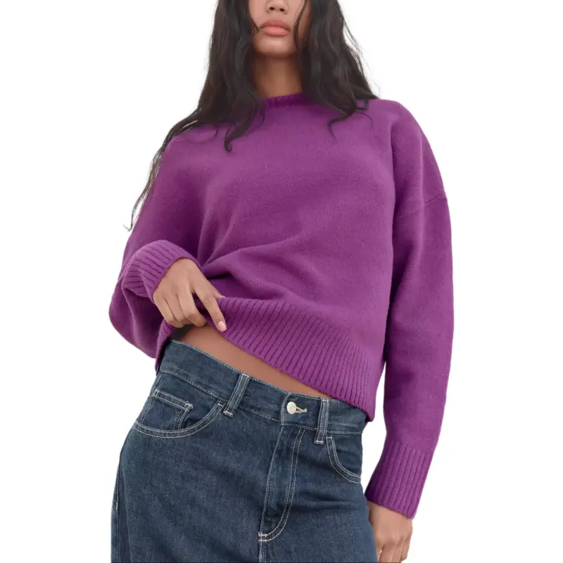 ZARA Sweater Women's Red Purple-3