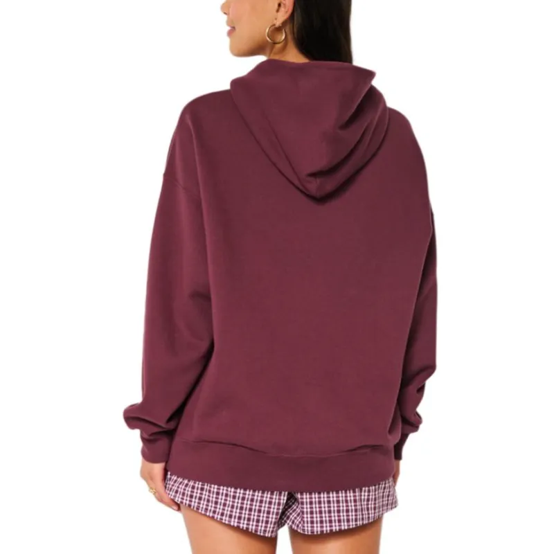 Hollister Sweatshirt Women's Burgundy-2