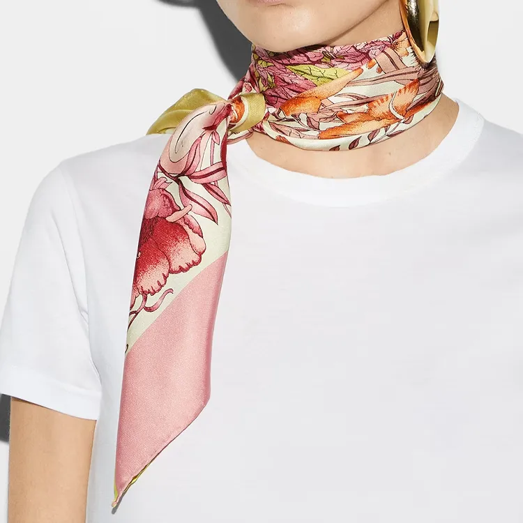GUCCI Silk Scarves Women's Yellow-2