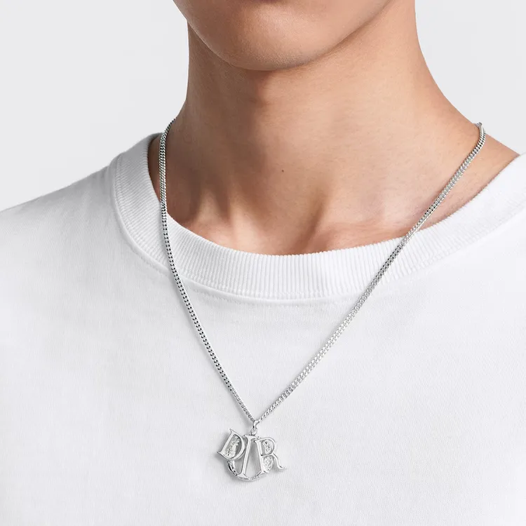 DIOR Brass Necklaces Men's Silver-2