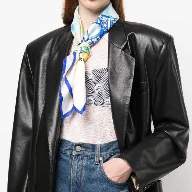 GIVENCHY Silk Silk Scarves Unisex Beige-2