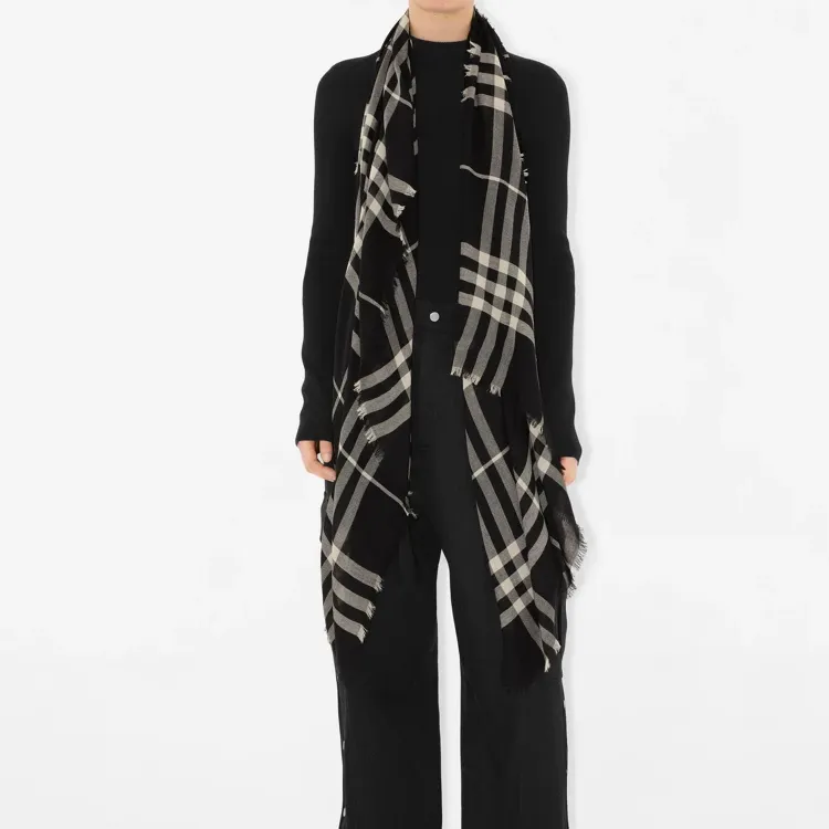 Burberry Check Wool Scarf-3