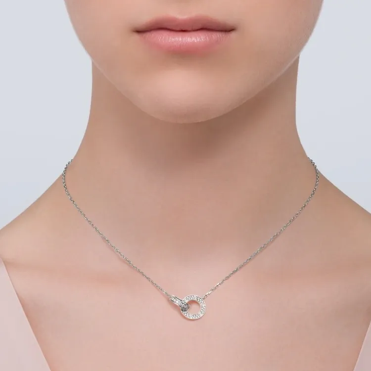 CARTIER Love Necklace Collection 18K White Gold Necklaces Women's-3