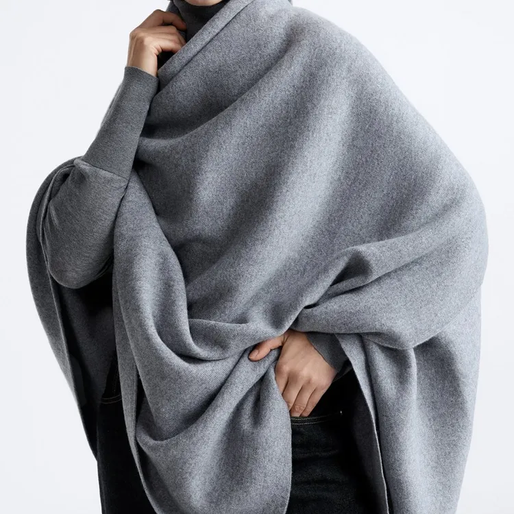 ZARA Cashmere Shawls Women's Gray-2