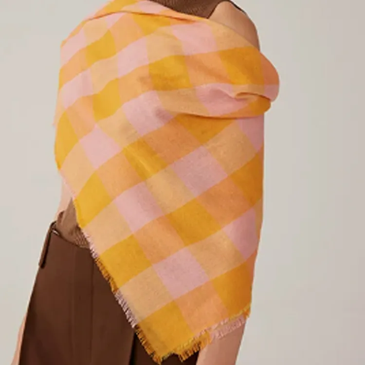 JOHNSTONS OF ELGIN Wool Shawls Women's Yellow-1