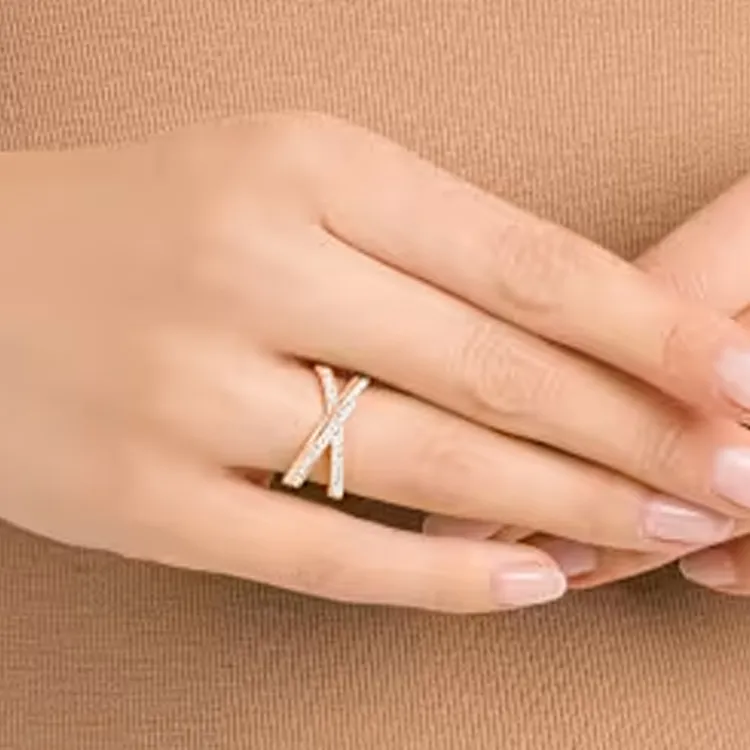 Swarovski Rose Gold-Plated Rings Unisex White-3