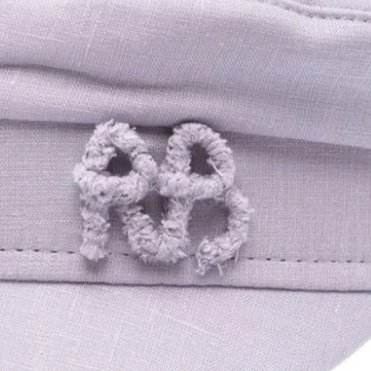 RUSLAN BAGINSKIY Monogram Linen Baker Boy Hat-2