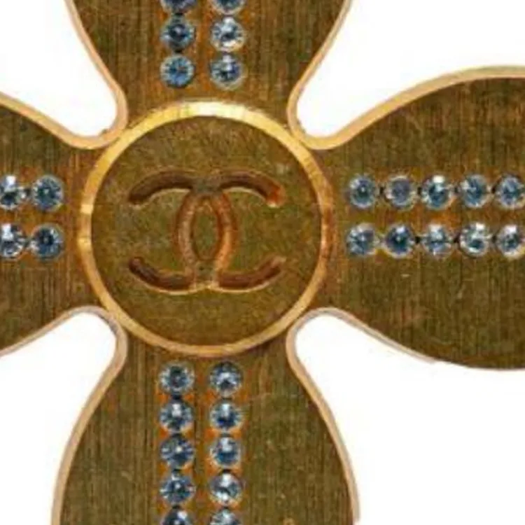 CHANEL 2001 Cc Clover Brooch-2