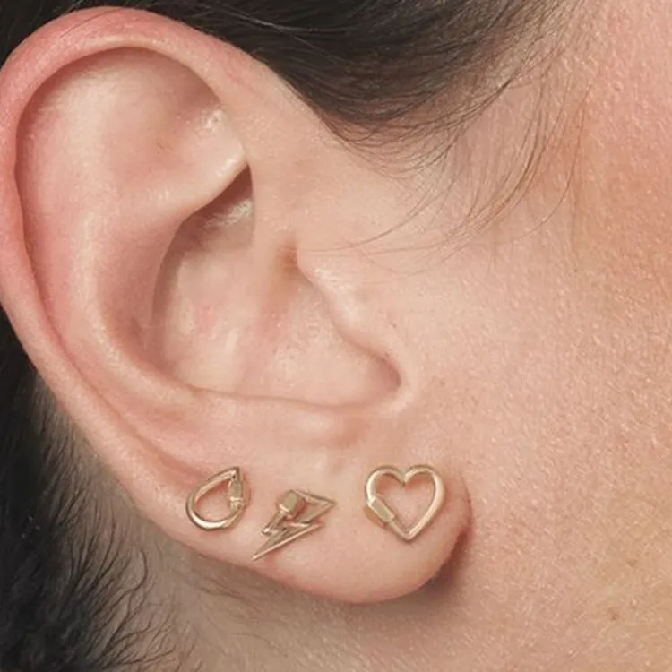 Marla Aaron 18kt Yellow Gold Heart Lockette Single Earring-2