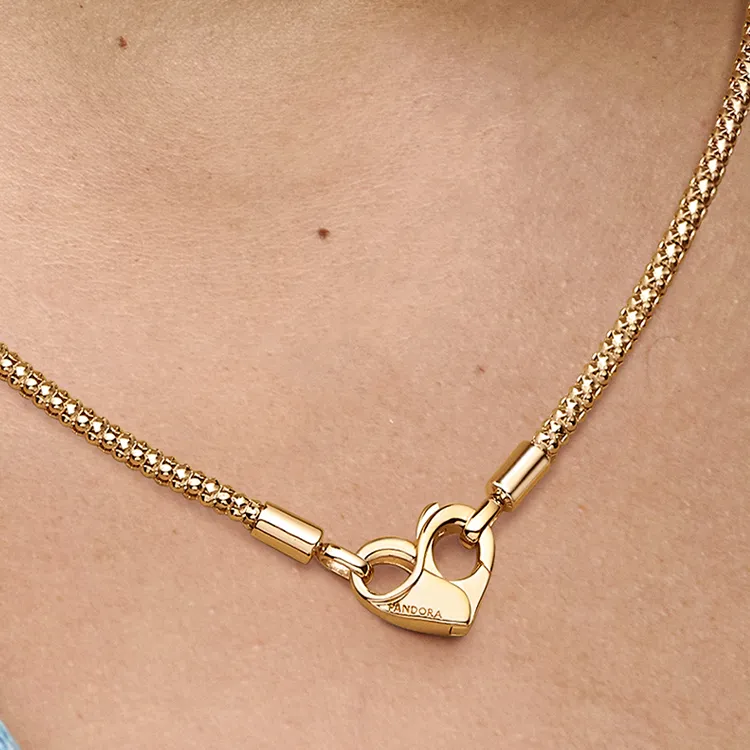 Pandora Gold Plated Copper Silver Alloy Necklaces Women's Gold-1