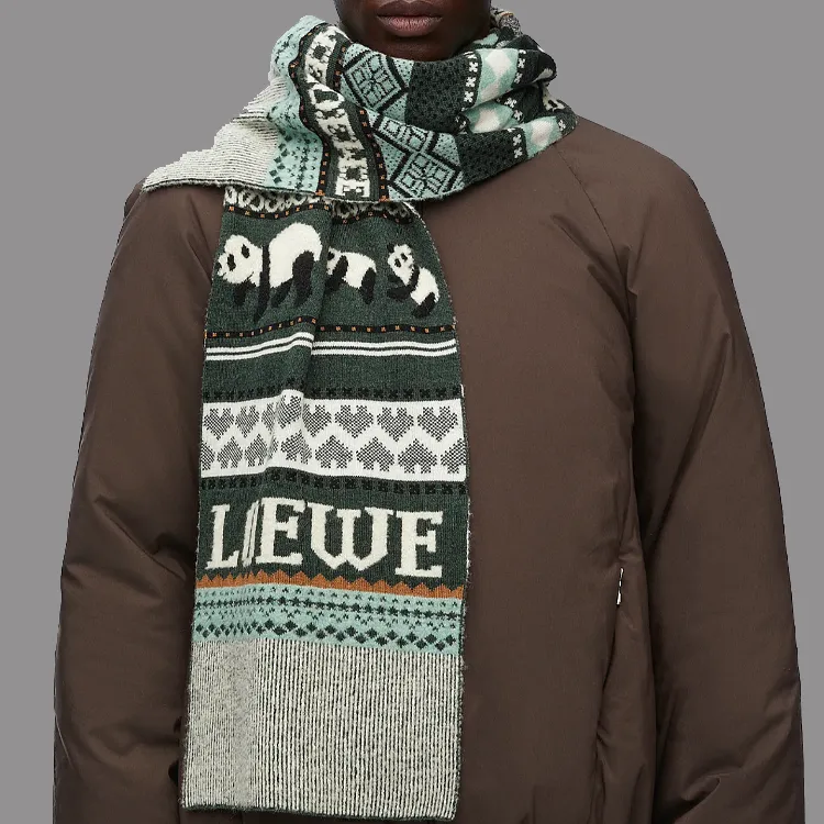 LOEWE Knit Scarves Women's Green-2