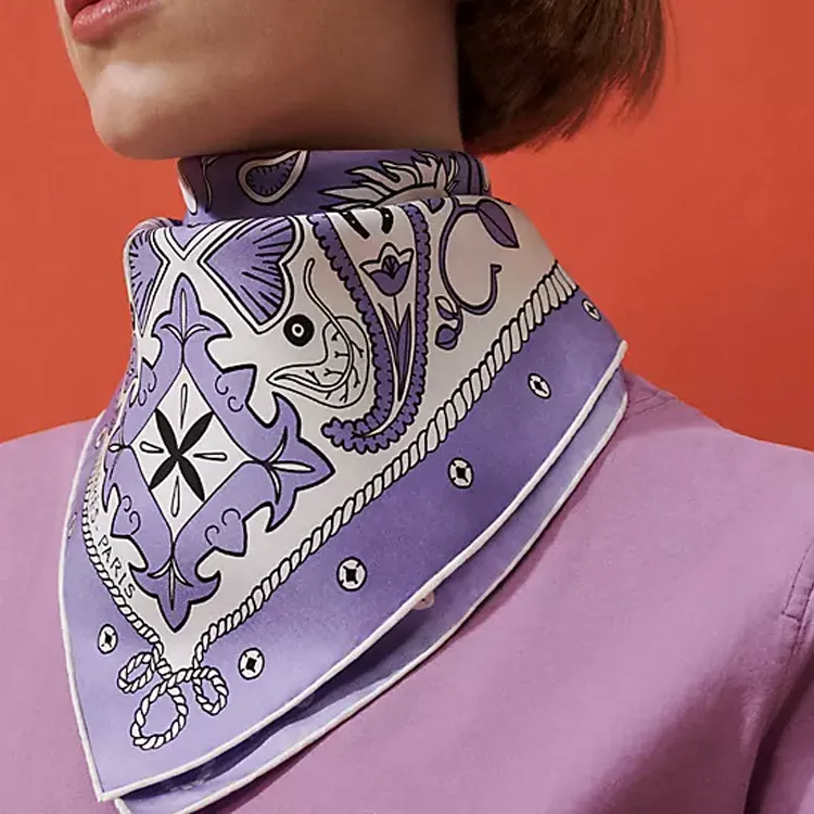 HERMES Silk Scarves Women's Purple-3