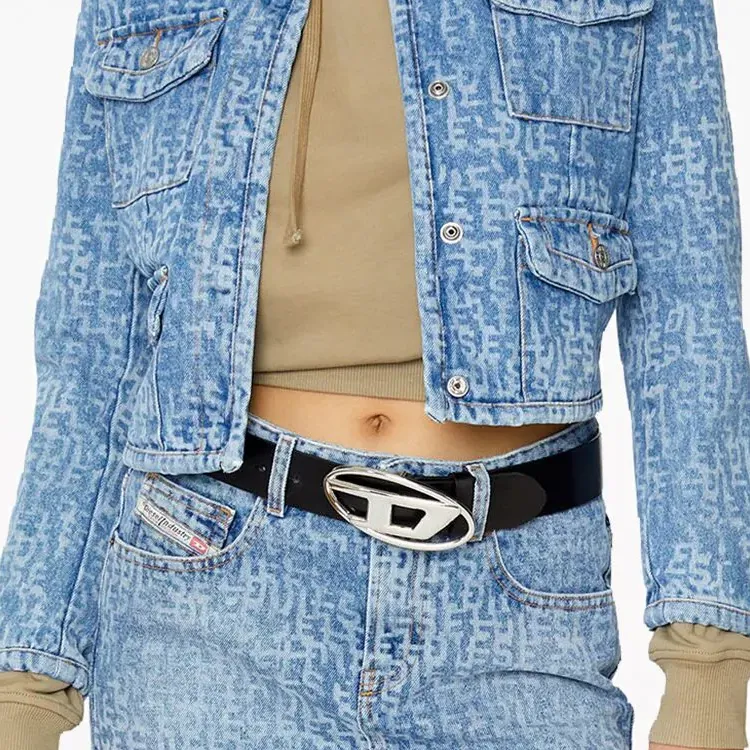 DIESEL Leather D Buckle Belt-3