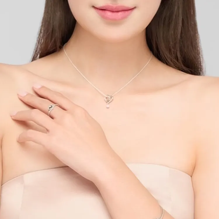 Pandora Alloy, Gold Plated 925 Sterling Silver Necklaces Women's Silver-3