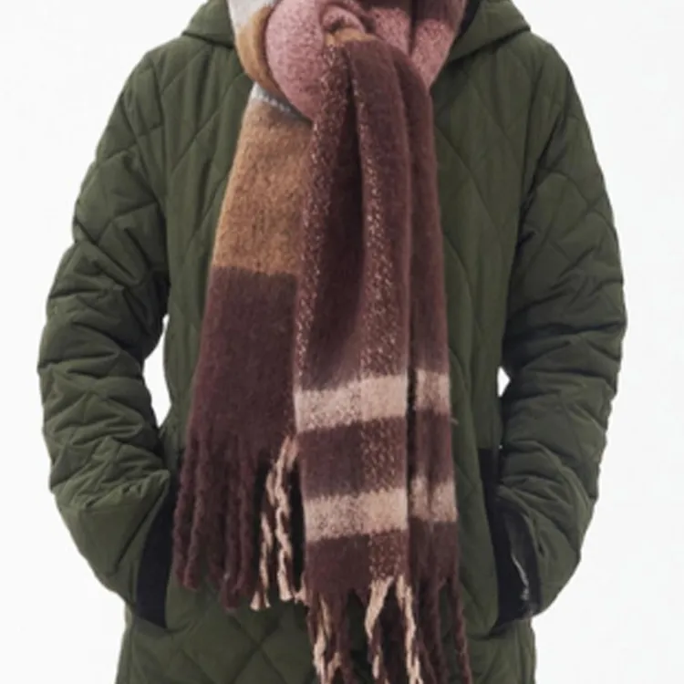 BARBOUR Polyester Knit Scarves Women's Brown-2
