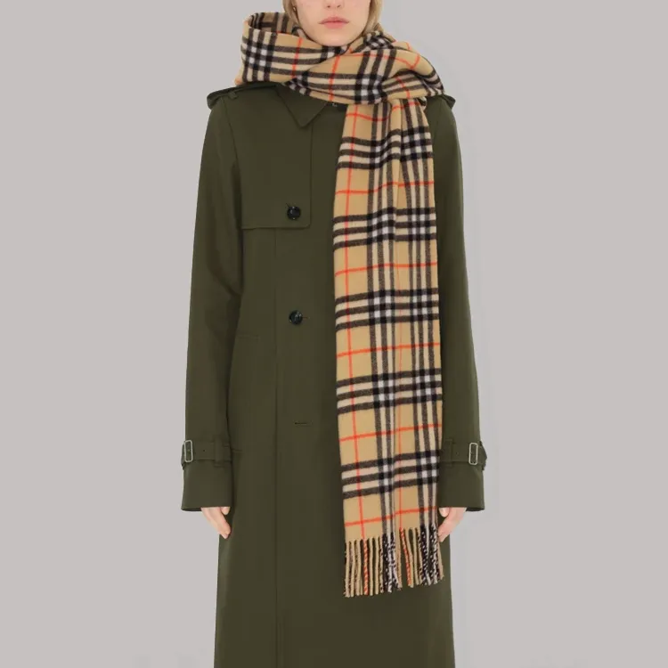 Burberry Check Cashmere Hooded Scarf-2