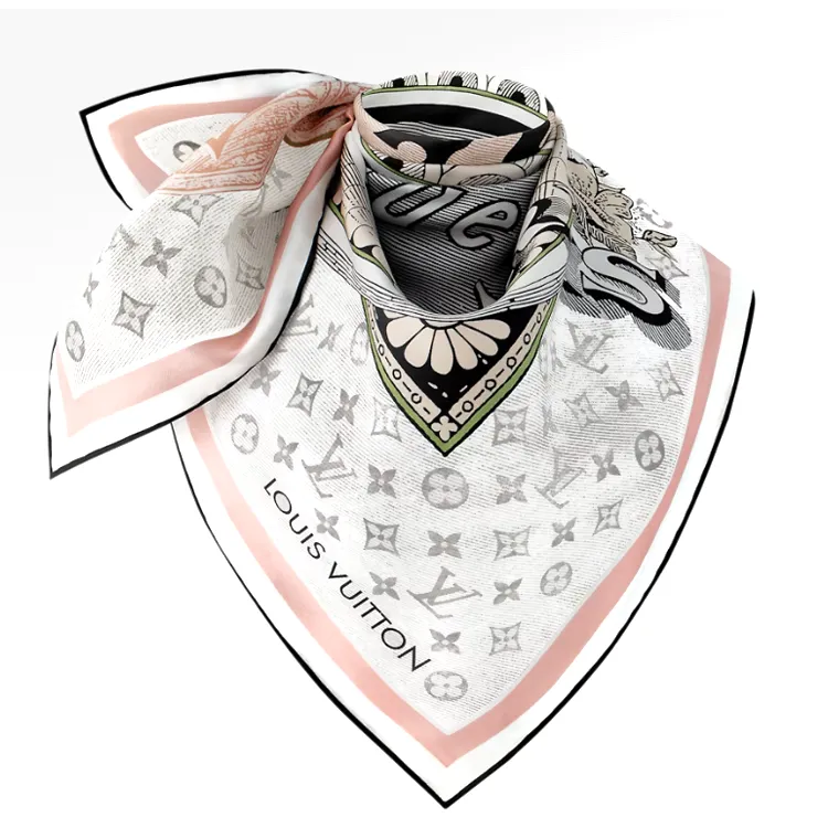 LOUIS VUITTON Mulberry Silk Scarves Women's Pink-1