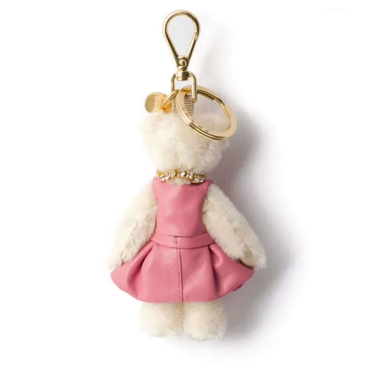 PRADA Triangle Logo Teddy Keyring-1