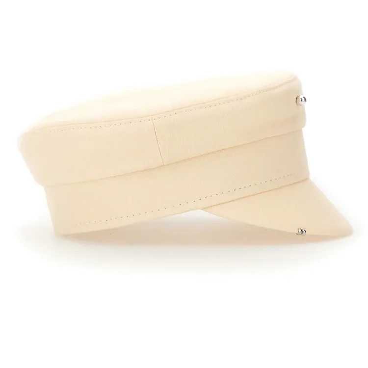 RUSLAN BAGINSKIY Logo Lettering Pierced Baker Boy Hat-2