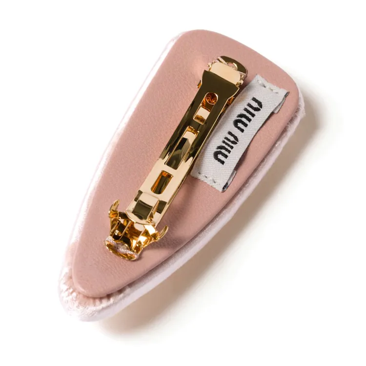 MIU MIU Metal, Silk, Satin, Viscose Hair Clips Women's Pink-2