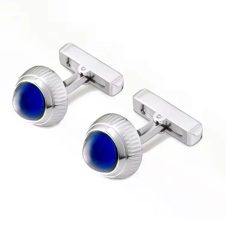CARTIER Sterling Silver Palladium Spinel Cufflinks Women's Blue-1