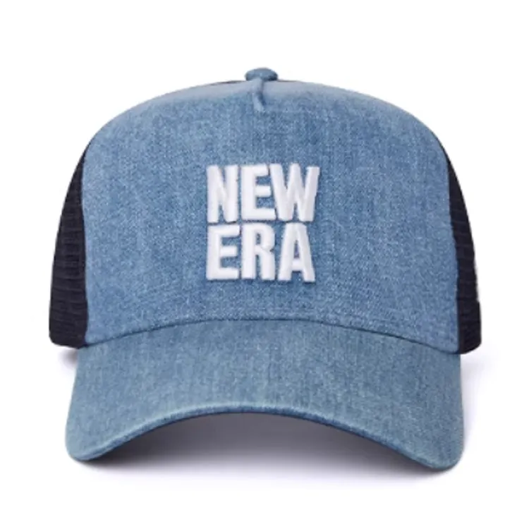 New Era Cotton Polyester Baseball Caps Unisex Denim Blue-1