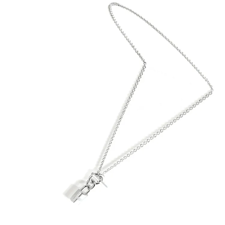 HERMES 925 Sterling Silver Necklaces Unisex Silver-1