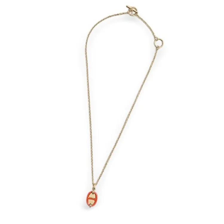 HERMES Metal Necklaces Women's Orange-1