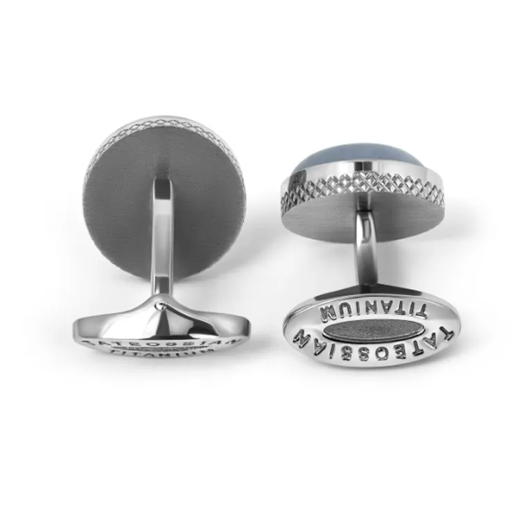 TATEOSSIAN Titanium, Agate Cufflinks Men's Blue-1