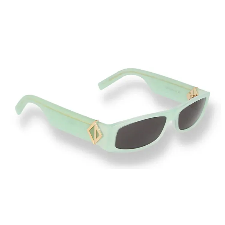DIOR Acetate Rectangular Sunglasses Unisex Green-2