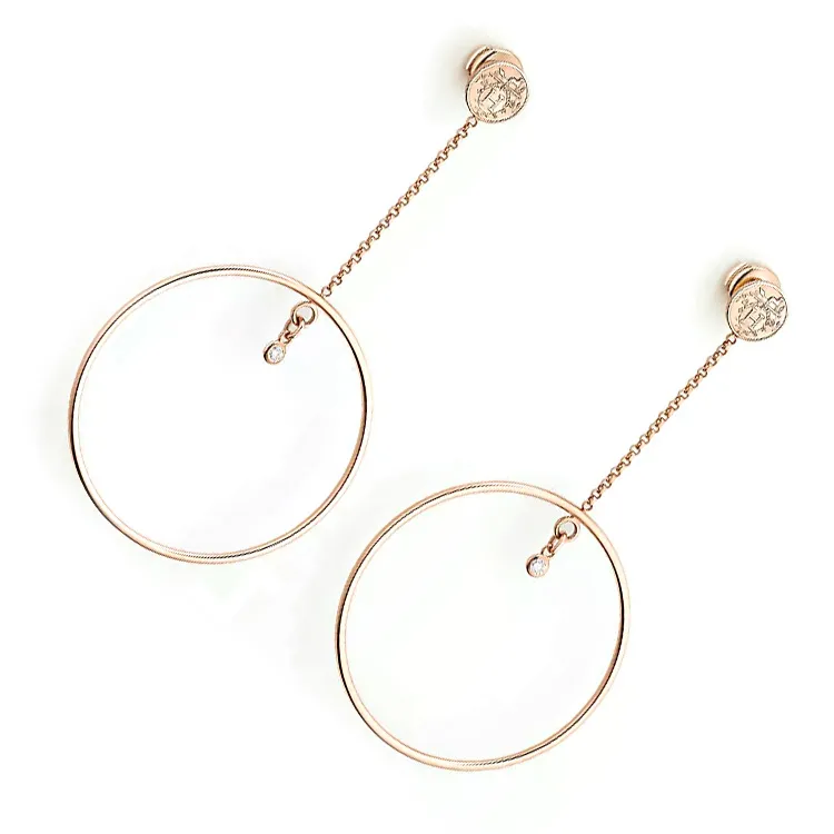 HERMES Rose Gold Earrings Unisex Rose Gold-1