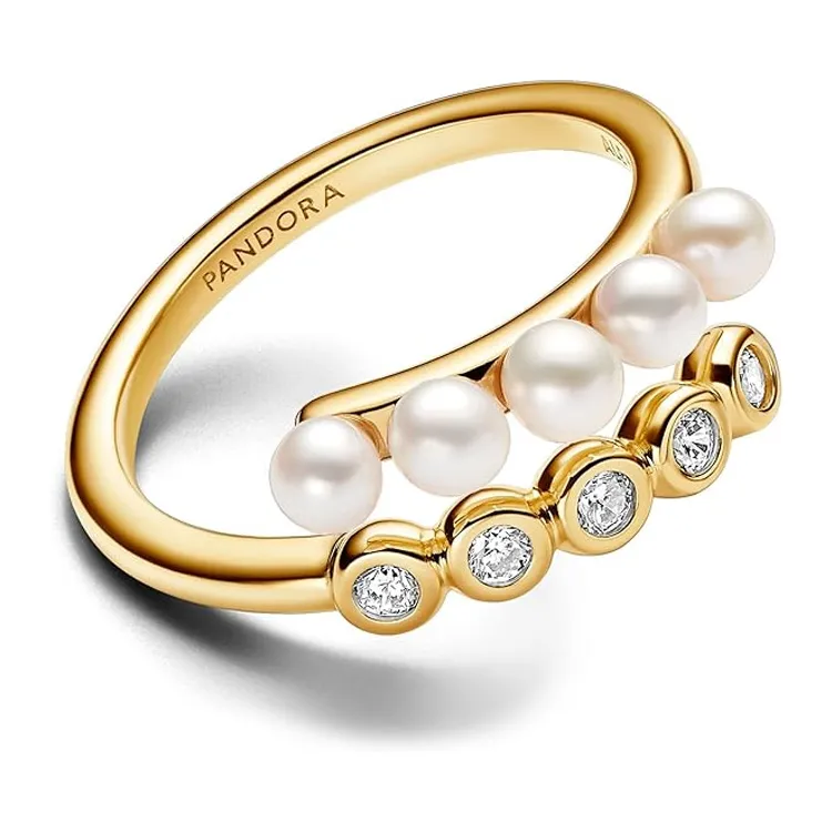Pandora 14K Gold Pearl Rings Women's Gold-1